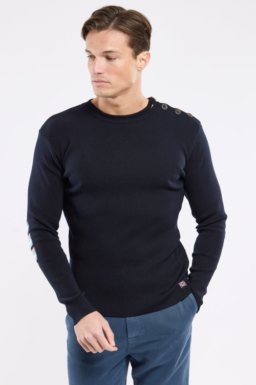 Pullover mit gestreiften Ellbogenschützern – Baumwolle - Armor-lux - 5