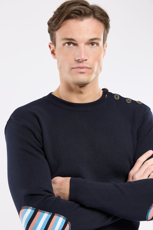 Pullover mit gestreiften Ellbogenschützern – Baumwolle - Armor-lux - 2