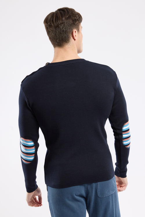 Pullover mit gestreiften Ellbogenschützern – Baumwolle - Armor-lux - 4