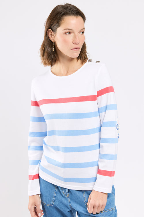 Breton shirt Deauville - contrasting elbow patches - Armor-lux - 1