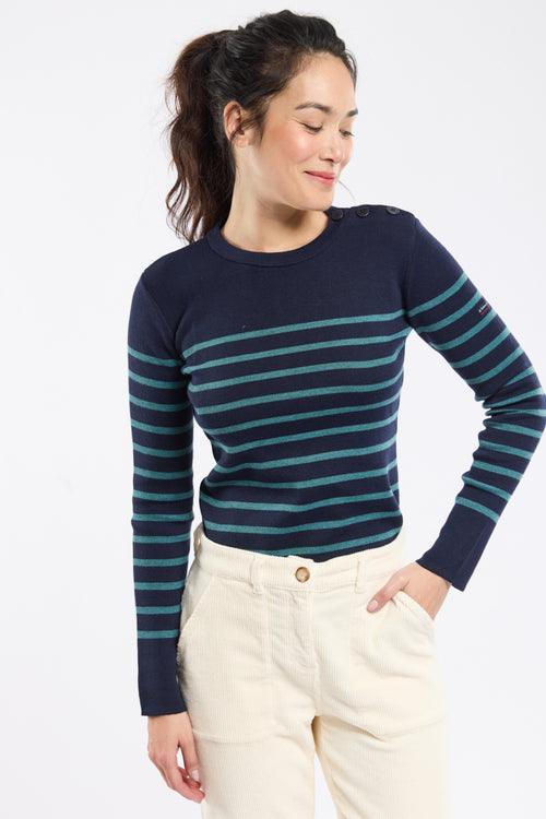 Pull marin rayé - laine et acrylique - Armor-lux - 1