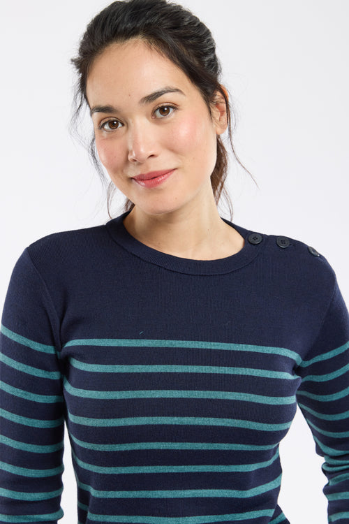 Gestreifter Matrosenpullover – Wolle und Acryl - Armor-lux - 2