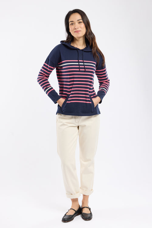 Gestreifter Sweater mit Kapuze – rustikale Baumwolle - Armor-lux - 3