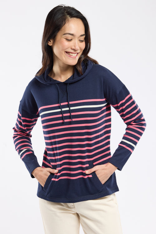 Gestreifter Sweater mit Kapuze – rustikale Baumwolle - Armor-lux - 2