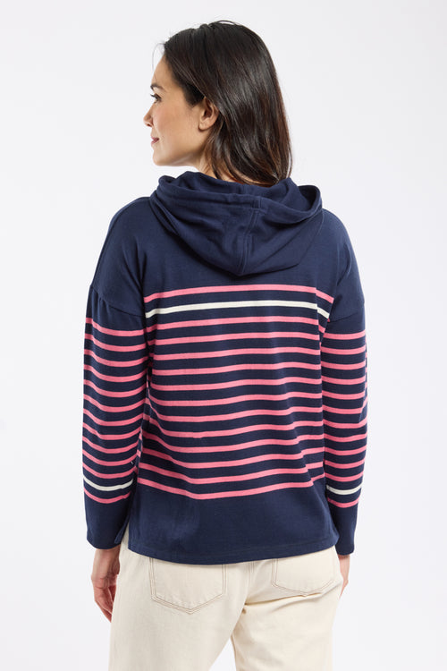 Gestreifter Sweater mit Kapuze – rustikale Baumwolle - Armor-lux - 4