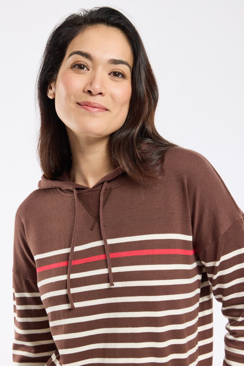 Gestreifter Sweater mit Kapuze – rustikale Baumwolle - Armor-lux - 2