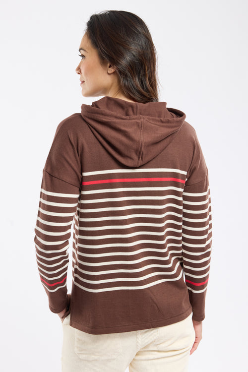 Sweat rayé à capuche - coton rustique - Armor-lux - 3