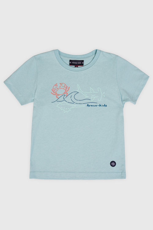 Armor lux ETEL MARINIÈRE - T-shirt print - navire/braise/donkerblauw Armor lux ETEL MARINIÈRE - T-shirt print - navire/braise/donkerblauw