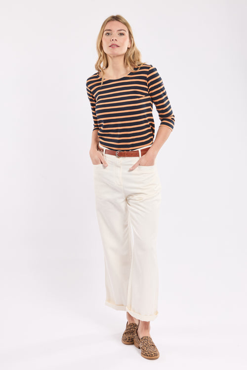 Breton striped shirt with 3/4-length sleeves – heavy cotton - Armor-lux - 2