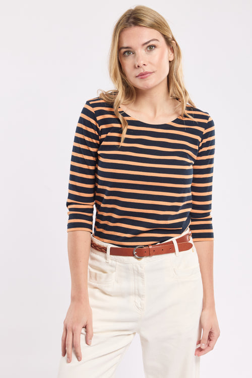 Breton striped shirt with 3/4-length sleeves – heavy cotton - Armor-lux - 3