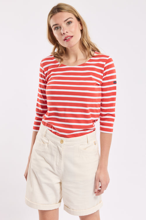 Breton striped shirt with 3/4-length sleeves – heavy cotton - Armor-lux - 1