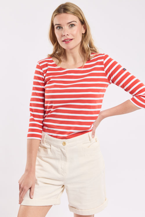 Breton striped shirt with 3/4-length sleeves – heavy cotton - Armor-lux - 3
