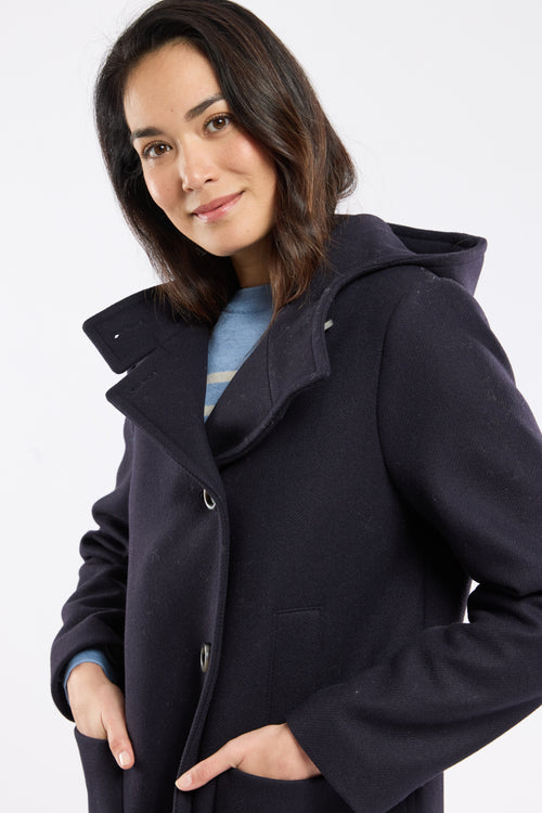 Buttoned coat with hood - wool cloth - Armor-lux - 2