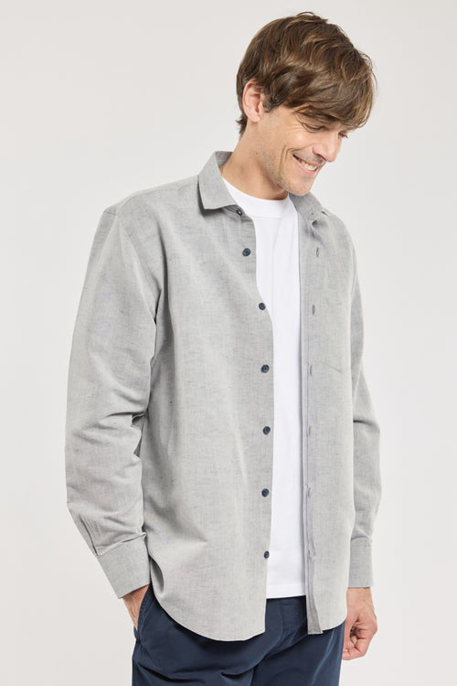 Shirt with pocket - linen and cotton - Armor-lux - 1