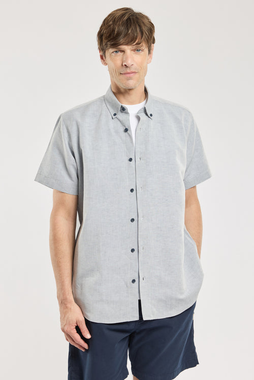 Short sleeve shirt - cotton and linen - Armor-lux - 1