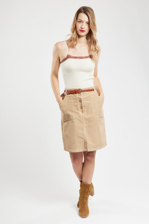 Camisole with lace trim - wool and silk - Armor-lux - 3