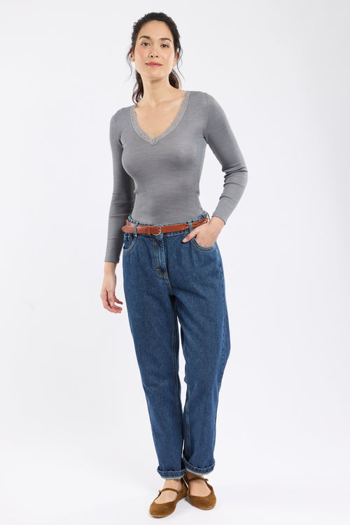 Long-sleeved T-shirt - wool and silk - Armor-lux - 3