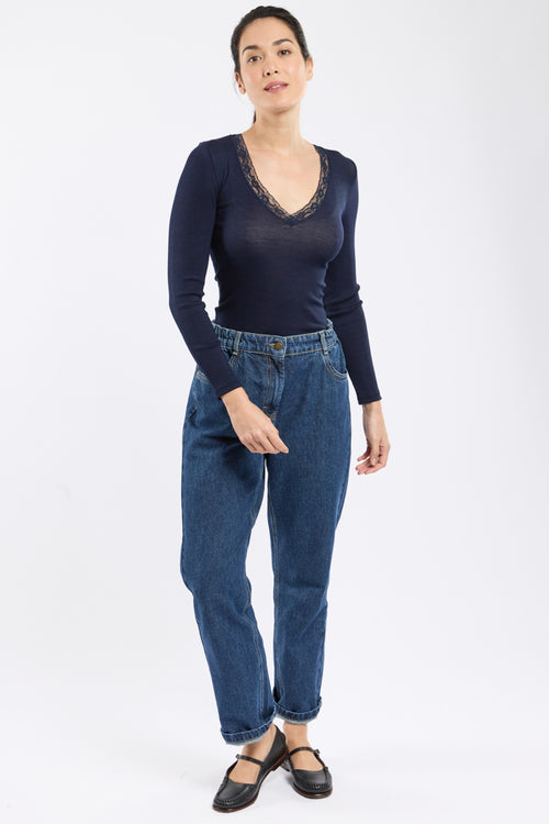 Long-sleeved T-shirt - wool and silk - Armor-lux - 3