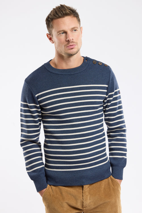 Pull marin rayé - laine et acrylique - Armor-lux - 1