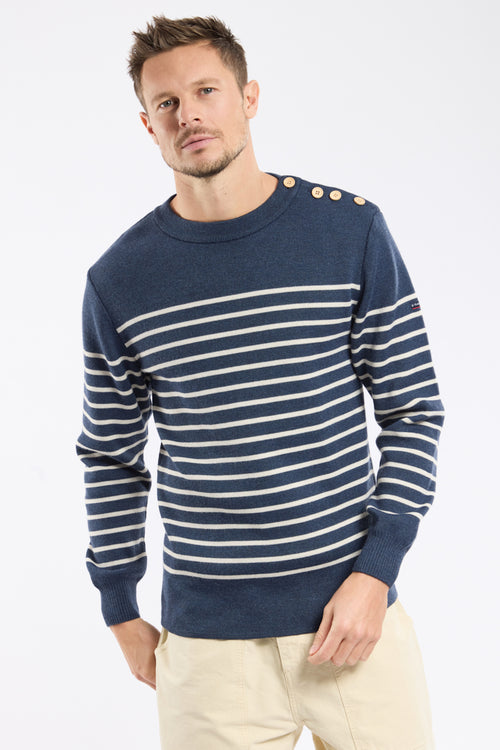 Pull marin rayé - laine et acrylique - Armor-lux - 1