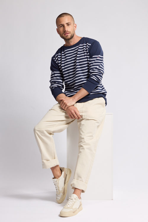 Long-sleeved Breton striped shirt - thick cotton - Armor-lux - 1