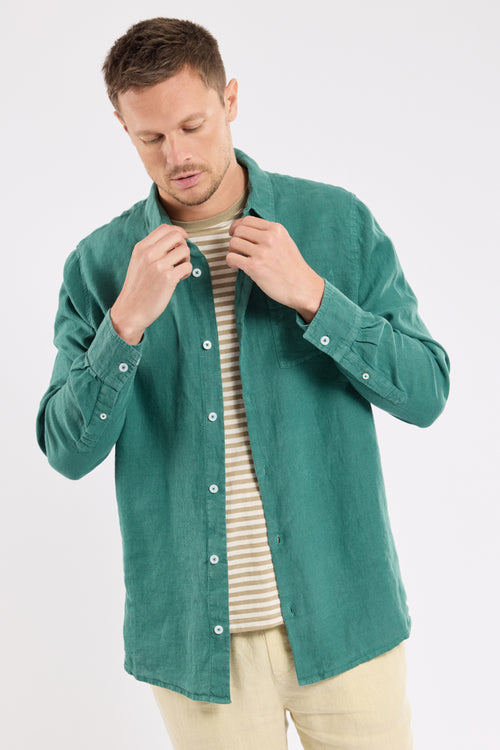 Comfort fit shirt - linen - Armor-lux - 1