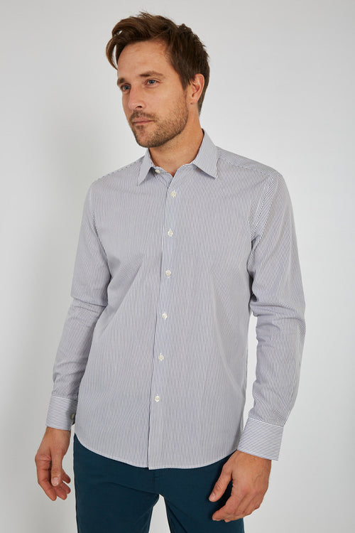 Chemise rayée en coton - coupe droite - Armor-lux - 1