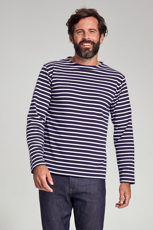 Breton shirt with elbow patches - thick cotton - Armor-lux - 1
