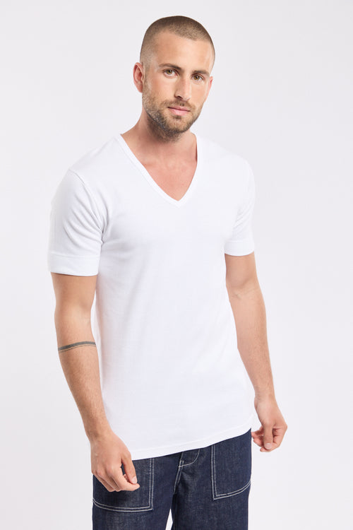 T-shirt col V - coton épais - Armor-lux - 2