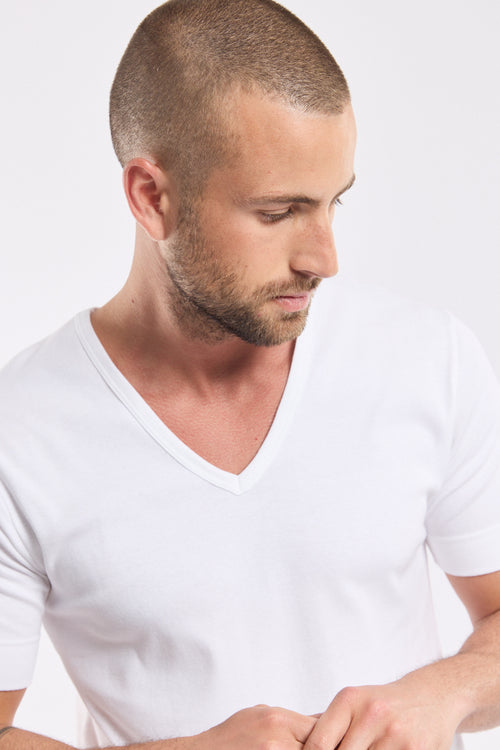 T-shirt col V - coton épais - Armor-lux - 3