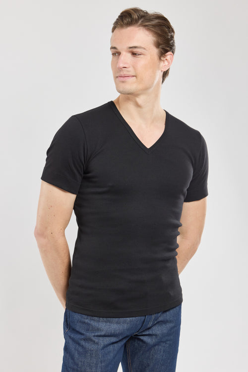 T-Shirt mit V-Ausschnitt – dicke Baumwolle - Armor-lux - 5