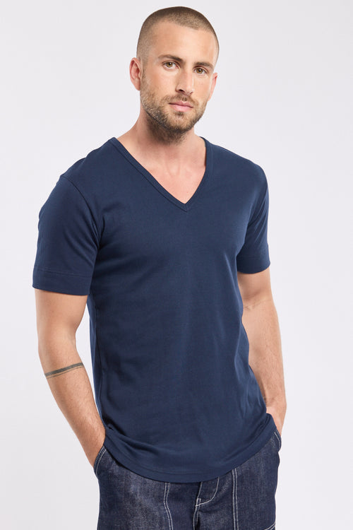 T-Shirt mit V-Ausschnitt – dicke Baumwolle - Armor-lux - 4