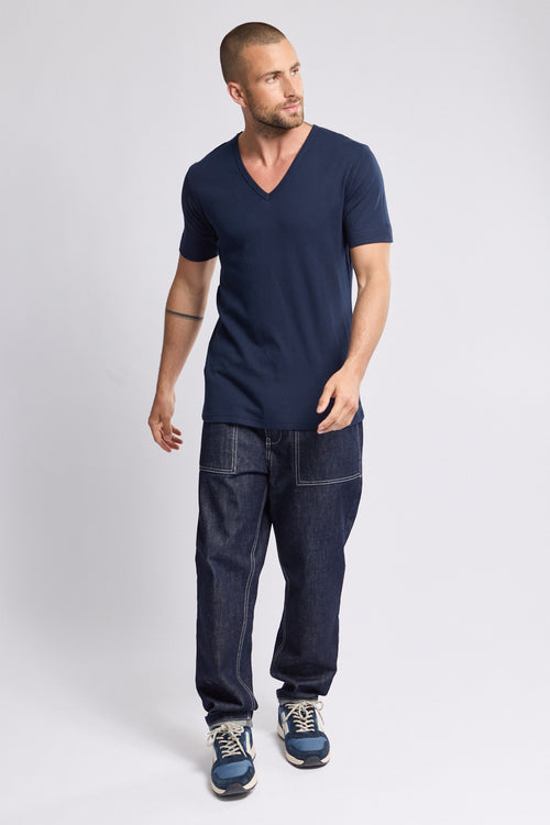 T-shirt col V - coton épais - Armor-lux - 2