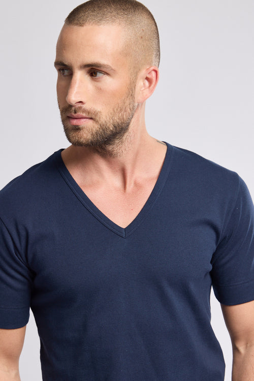 T-Shirt mit V-Ausschnitt – dicke Baumwolle - Armor-lux - 5