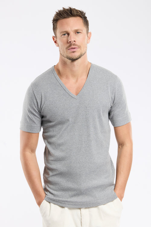 T-shirt col V - coton épais - Armor-lux - 2