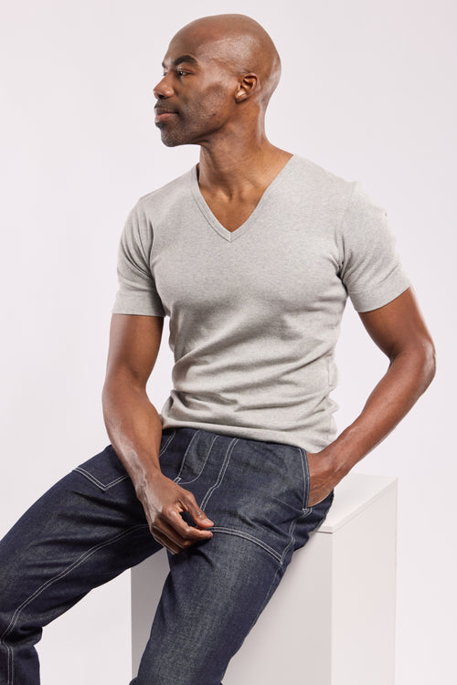 T-shirt col V - coton - Armor-lux - 1