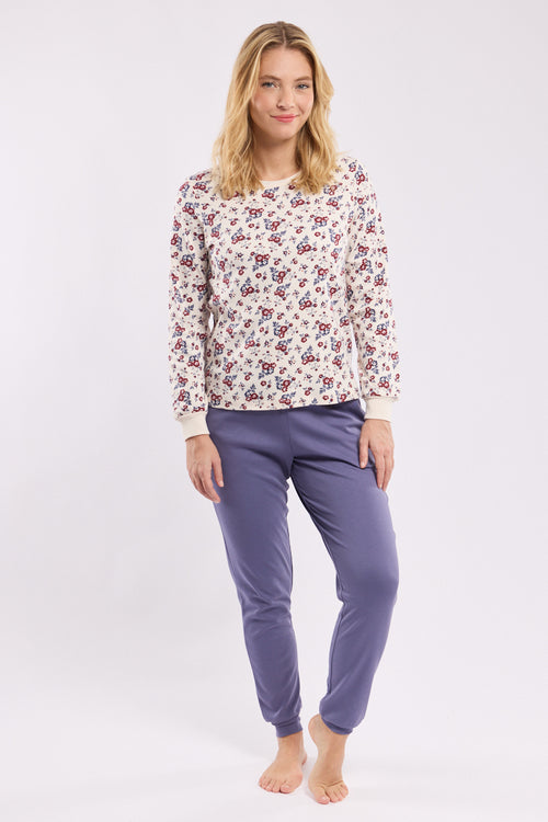 Pyjama „Blumen“ – dicke Baumwolle - Armor-lux - 1