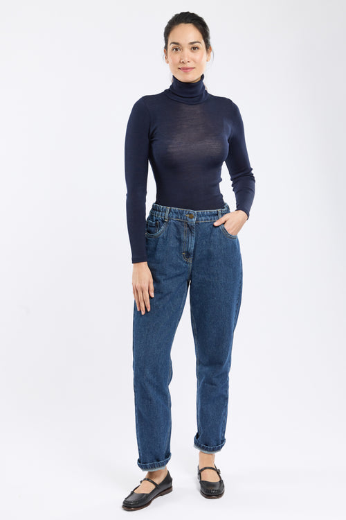 Polo neck T-shirt – wool and silk - Armor-lux - 3