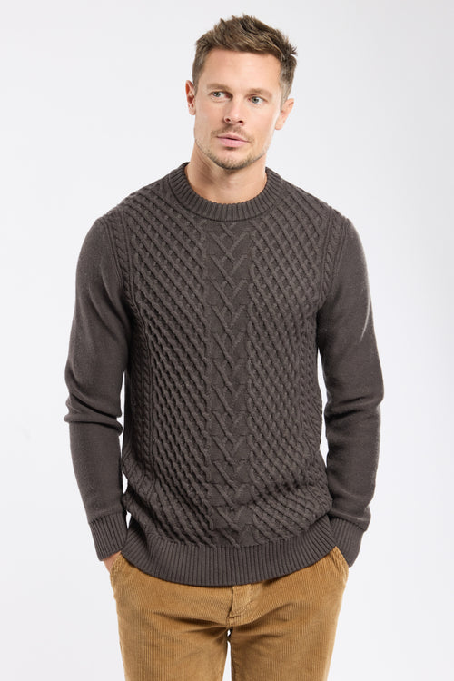 Cable-knit jumper - cotton and wool - Armor-lux - 1