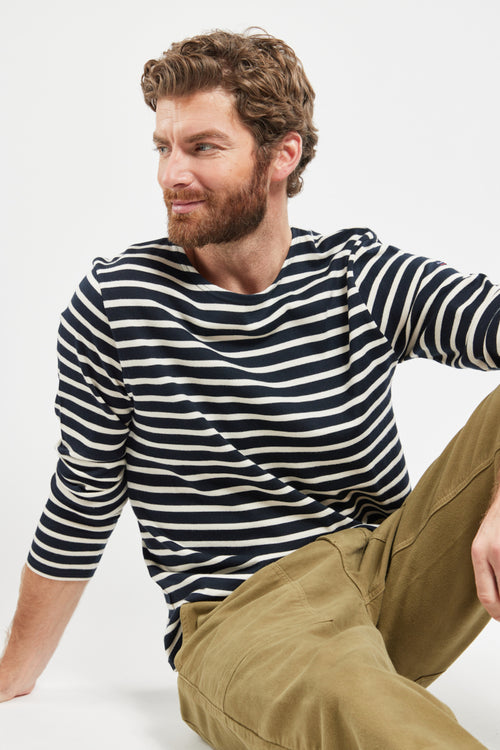 Long-sleeved Breton striped shirt - rustic cotton - Armor-lux - 1