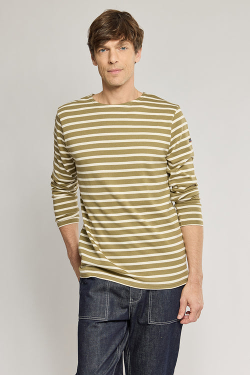 Long-sleeved Breton striped shirt - rustic cotton - Armor-lux - 1