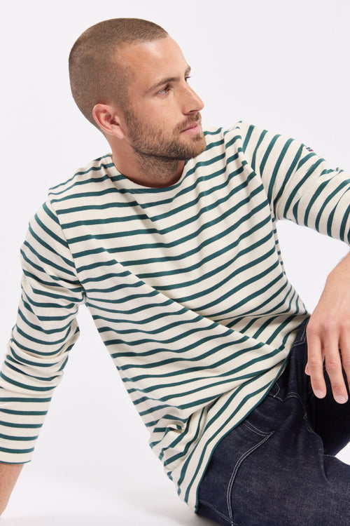 Long-sleeved Breton striped shirt - rustic cotton - Armor-lux - 1