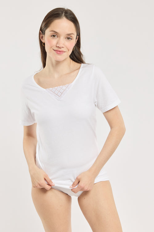 T-Shirt mit Spitzenkragen - gekämmte Baumwolle - Armor-lux - 1