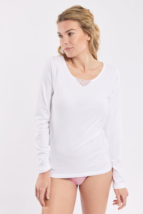 T-shirt col V manches longues - coton peigné - Armor-lux - 2