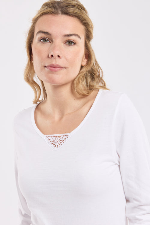 T-shirt col V manches longues - coton peigné - Armor-lux - 4