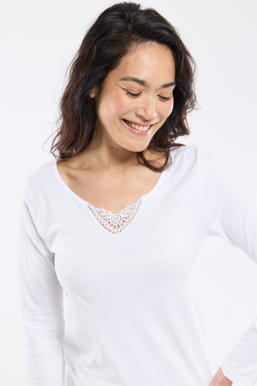 T-shirt col V manches longues - coton peigné - Armor-lux - 2