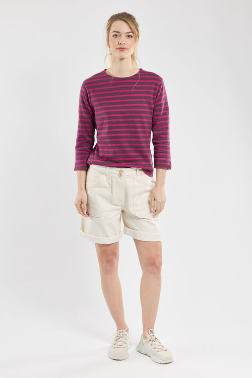 3/4 length sleeve Breton striped shirt - rustic cotton - Armor-lux - 3