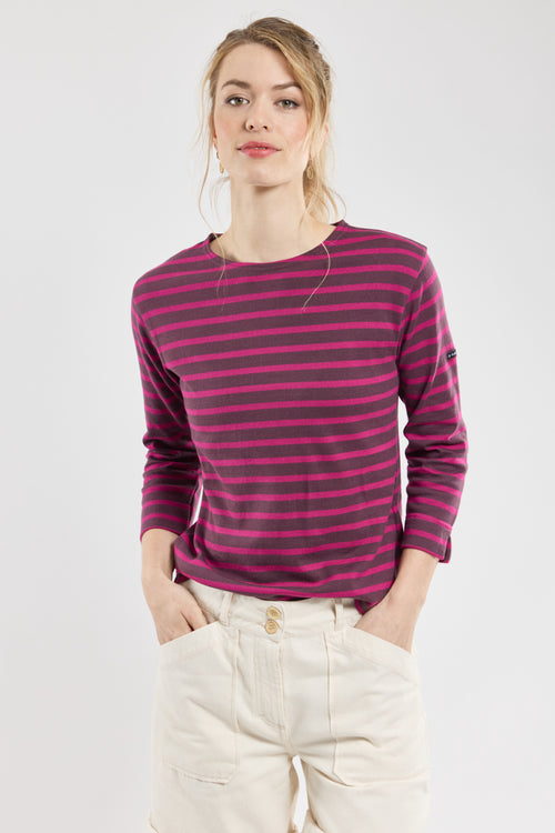 3/4 length sleeve Breton striped shirt - rustic cotton - Armor-lux - 1