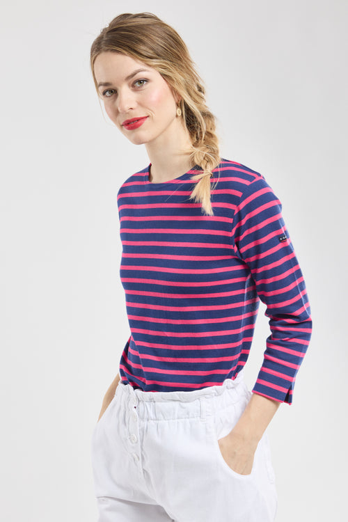 3/4 length sleeve Breton striped shirt - rustic cotton - Armor-lux - 4