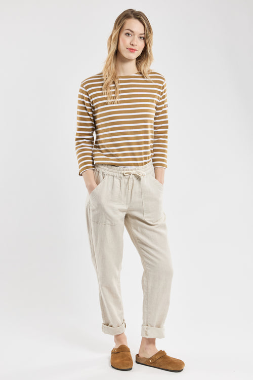 3/4 length sleeve Breton striped shirt - rustic cotton - Armor-lux - 3